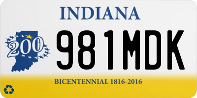 IN license plate 981MDK