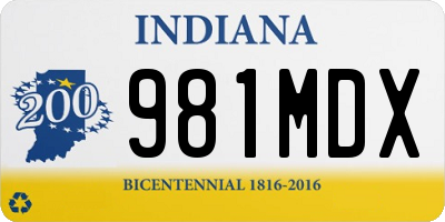 IN license plate 981MDX
