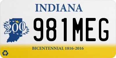 IN license plate 981MEG