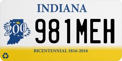 IN license plate 981MEH