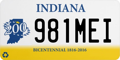 IN license plate 981MEI