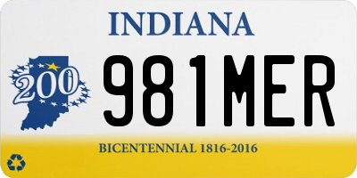 IN license plate 981MER