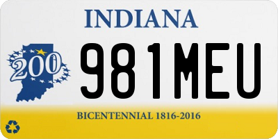 IN license plate 981MEU