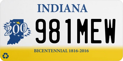 IN license plate 981MEW