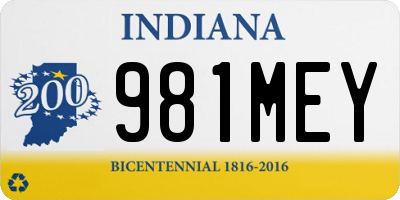 IN license plate 981MEY