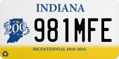 IN license plate 981MFE