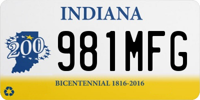 IN license plate 981MFG