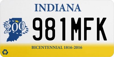 IN license plate 981MFK