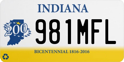 IN license plate 981MFL