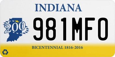 IN license plate 981MFO