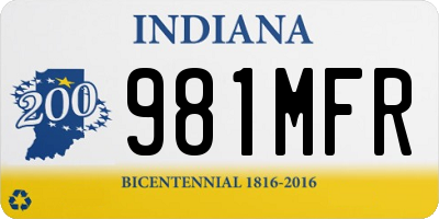 IN license plate 981MFR