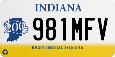 IN license plate 981MFV