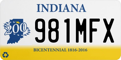 IN license plate 981MFX