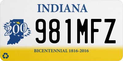 IN license plate 981MFZ