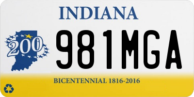 IN license plate 981MGA