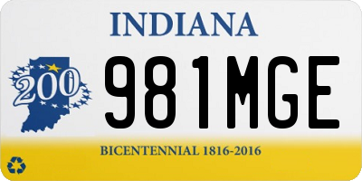 IN license plate 981MGE