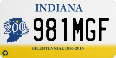 IN license plate 981MGF