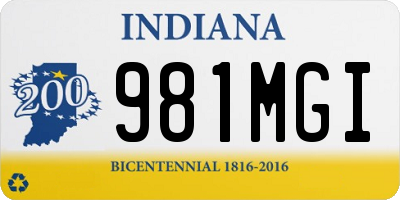 IN license plate 981MGI