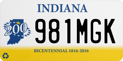 IN license plate 981MGK