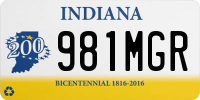 IN license plate 981MGR