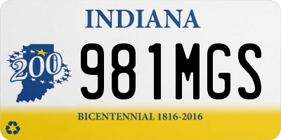 IN license plate 981MGS