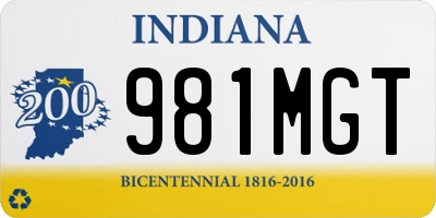 IN license plate 981MGT