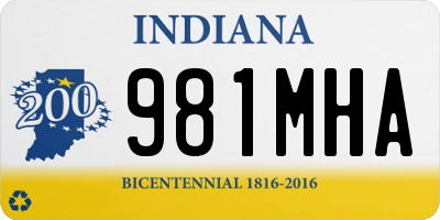 IN license plate 981MHA