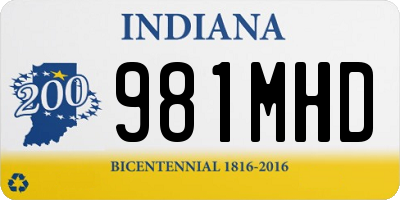 IN license plate 981MHD