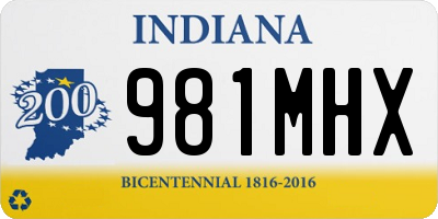 IN license plate 981MHX