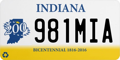 IN license plate 981MIA