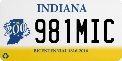 IN license plate 981MIC