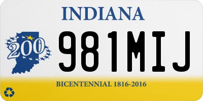 IN license plate 981MIJ