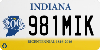 IN license plate 981MIK