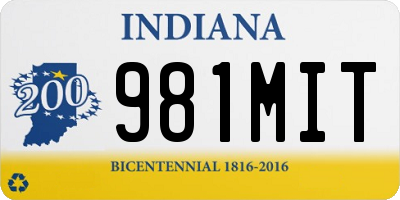 IN license plate 981MIT