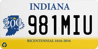 IN license plate 981MIU