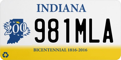 IN license plate 981MLA