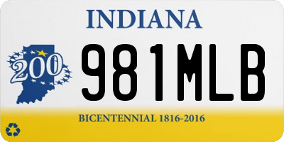 IN license plate 981MLB