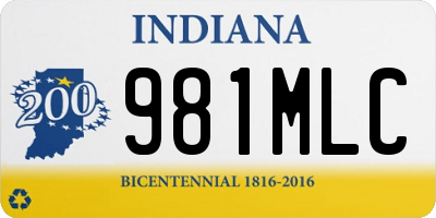 IN license plate 981MLC