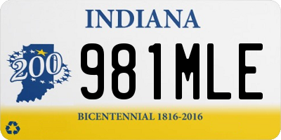 IN license plate 981MLE