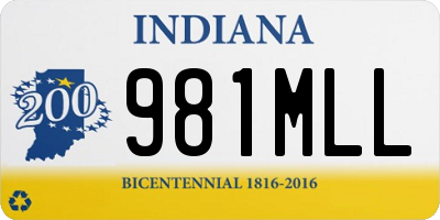 IN license plate 981MLL