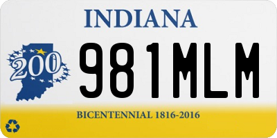 IN license plate 981MLM