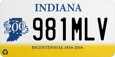IN license plate 981MLV