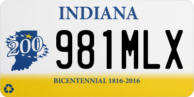 IN license plate 981MLX