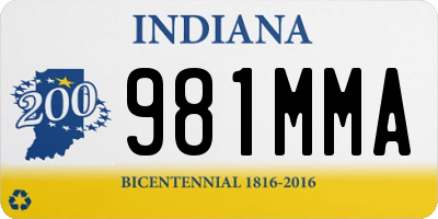 IN license plate 981MMA