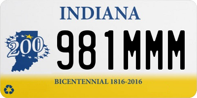 IN license plate 981MMM
