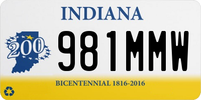 IN license plate 981MMW