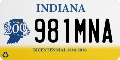 IN license plate 981MNA