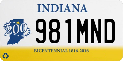 IN license plate 981MND