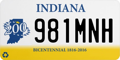 IN license plate 981MNH