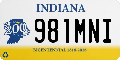 IN license plate 981MNI
